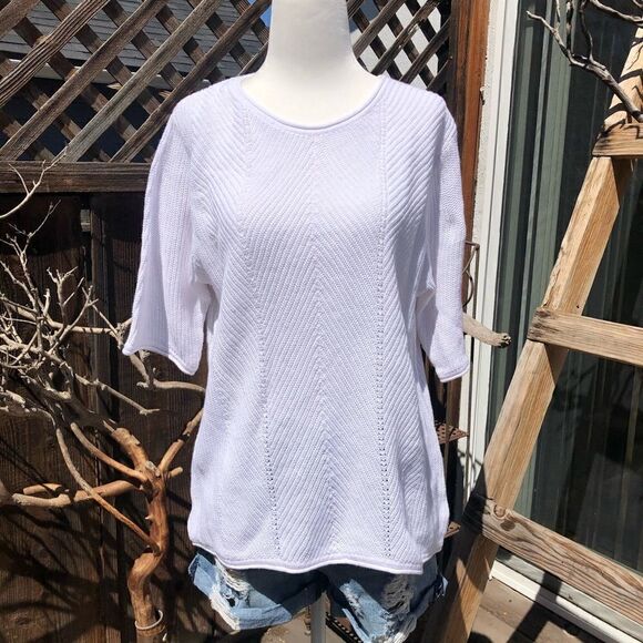 Norm Thompson Half Sleeve Textured Sweater - Picture 1 of 5